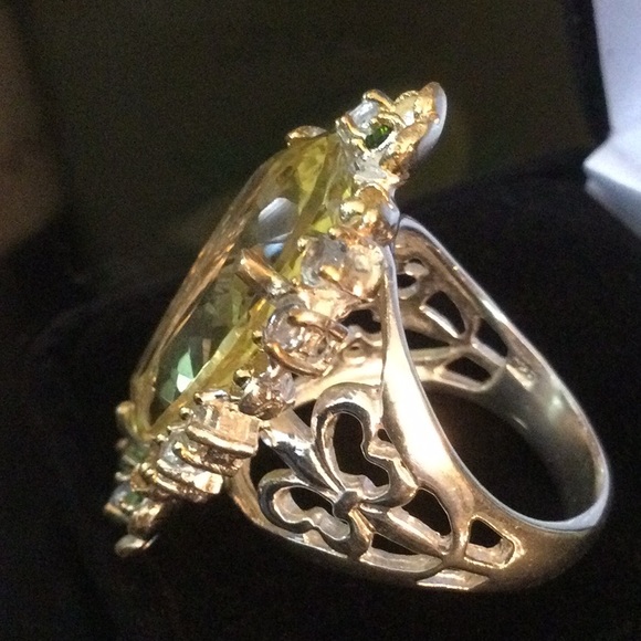 Sensational Genuine Lemon Quartz with Peridot, Topaz & Russian Chrome Diopside - Picture 11 of 12